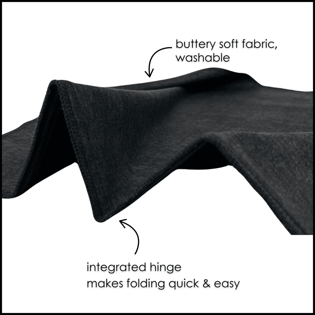 Black Denim Seatsquare - Luxurious Portable Seat Cover & Carry Bag