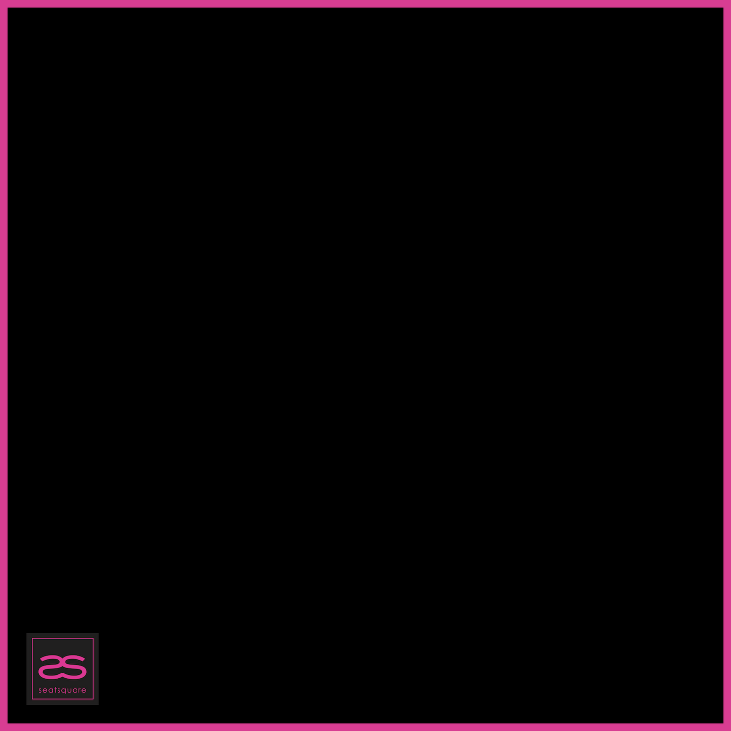 Seat Square | The OG Product - All black. Blank fabric with no print. Pink stitching.