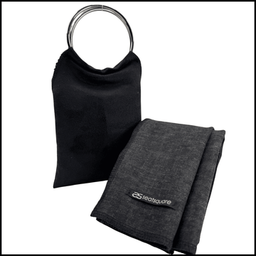 Black Denim Seatsquare - Luxurious Portable Seat Cover & Carry Bag