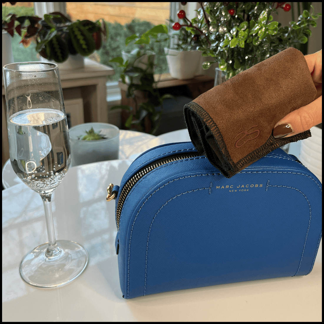 Espresso Suede Seatsquare – Luxury Portable Seat Cover & Carry Bag