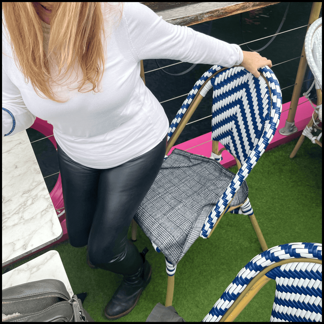 Glen Plaid Blue Seatsquare - Luxurious Portable Seat Cover & Carry Bag