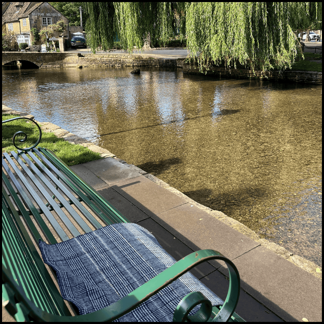 Glen Plaid Blue Seatsquare - Luxurious Portable Seat Cover & Carry Bag